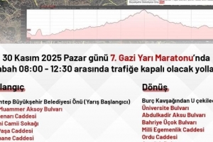 7. Gazi Yarı Maratonu nedeniyle kent merkezinde bazı yollar trafiğe kapatılacak
