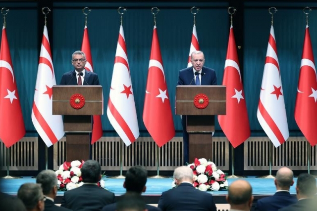 Erdoğan: Kıbrıs’ta çözüm iki devletli modeldir
