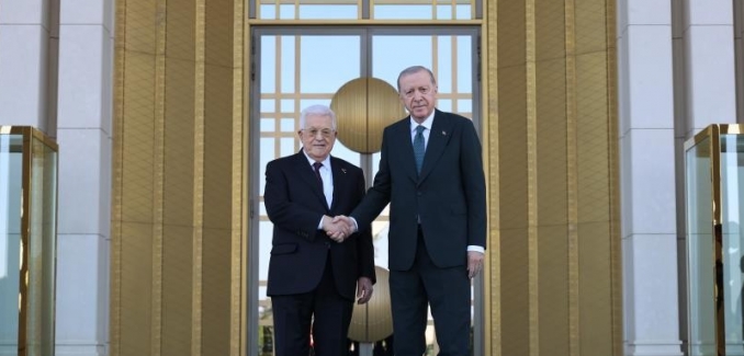 Cumhurbaşkanı Erdoğan, Filistin Devlet Başkanı Abbas'ı törenle karşıladı