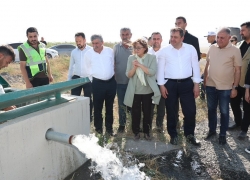 Başkan Şahin ilk tuşa bastı, Kılavuzlu suyu Nurdağı ve İslahiye tarlalarıyla buluştu