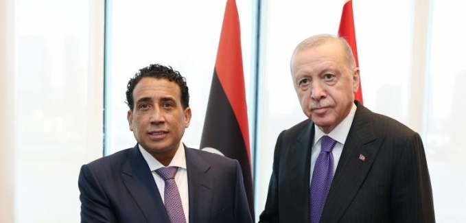 Cumhurbaşkanı Erdoğan, Libya Başkanlık Konseyi Başkanı el-Menfi ile görüştü