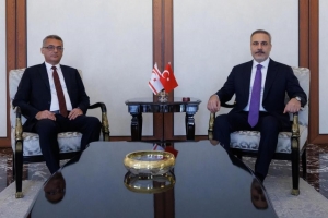 Bakan Fidan, KKTC Cumhurbaşkanı Erhüman ile bir araya geldi