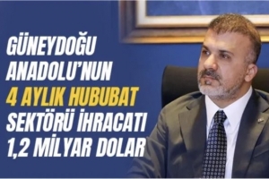 Güneydoğu Anadolu’nun 4 aylık hububat sektörü ihracatı 1,2 milyar dolar