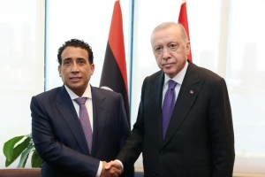 Cumhurbaşkanı Erdoğan, Libya Başkanlık Konseyi Başkanı el-Menfi ile görüştü